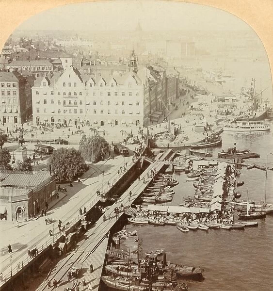 Harbor, Stockholm, Sweden, 1901. Creator: Keystone View Company