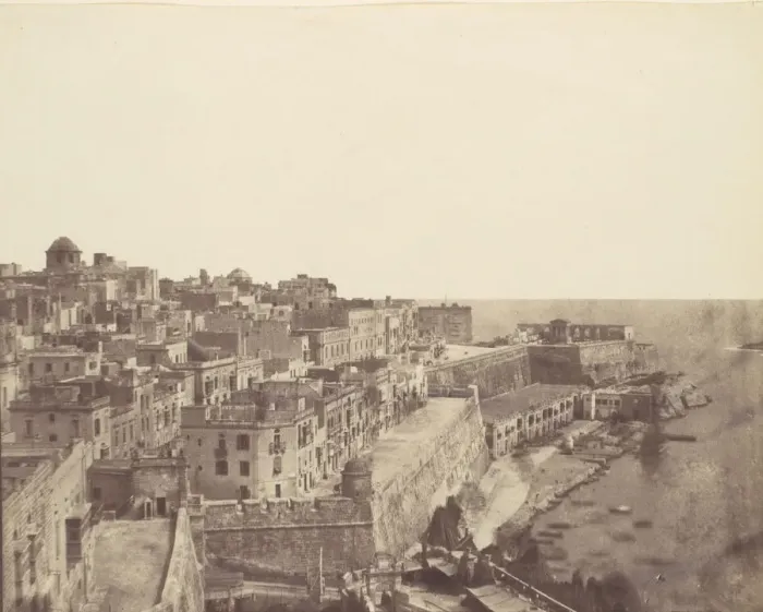 Framed Print : The Harbor at Valletta, Malta, 1850s. Creator: Calvert Jones Framed Print : The Harbor at Valletta, Malta, 1850s. Creator: Calvert Jones