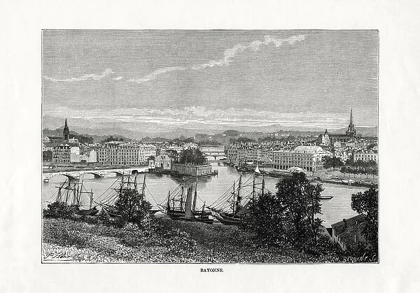 The harbour at Bayonne, France, 1879