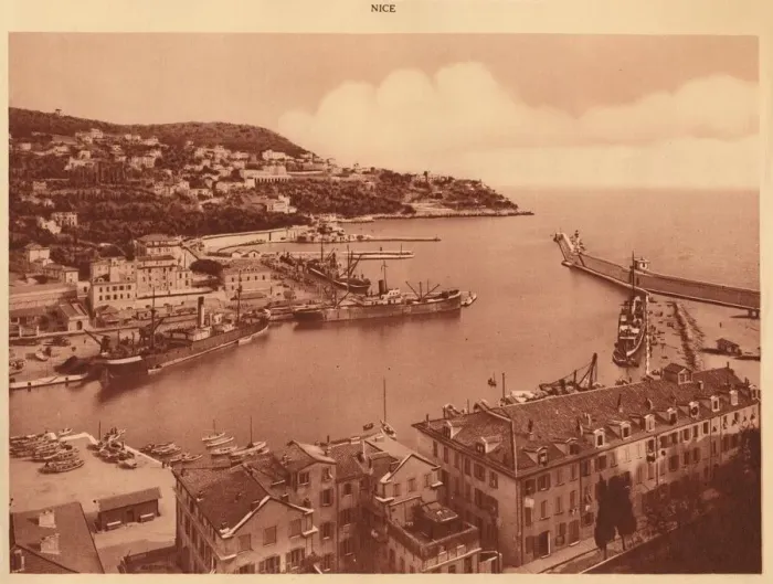 Framed Print : The harbour entrance and Mont-Boron, Nice, 1930. Creator: Unknown Framed Print : The harbour entrance and Mont-Boron, Nice, 1930. Creator: Unknown
