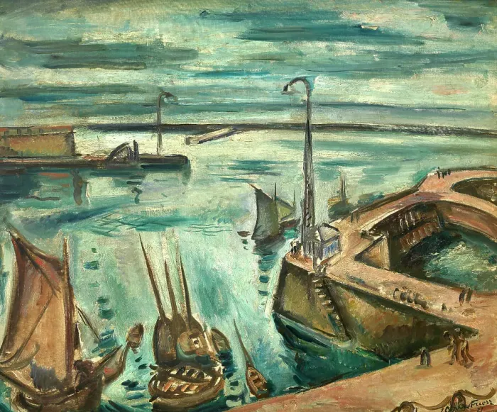 Framed Print : The Harbour of Le Havre, 1921. Creator: Othon Friesz Framed Print : The Harbour of Le Havre, 1921. Creator: Othon Friesz