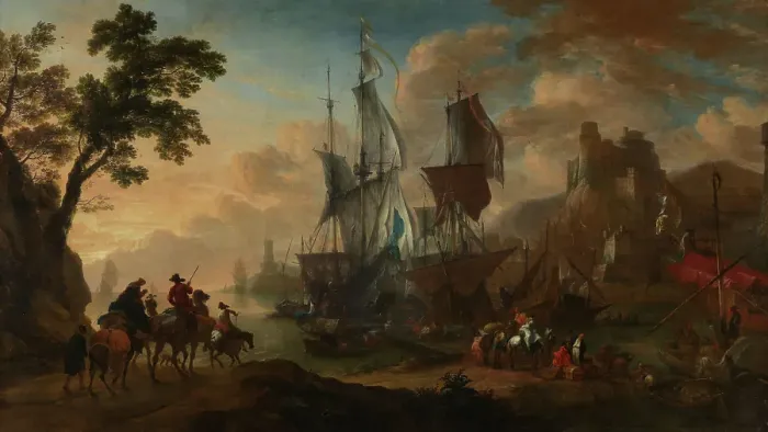 Framed Print : Harbour in the Levant, Last half of 17th century. Creator: Hendrick van Minderhout Framed Print : Harbour in the Levant, Last half of 17th century. Creator: Hendrick van Minderhout