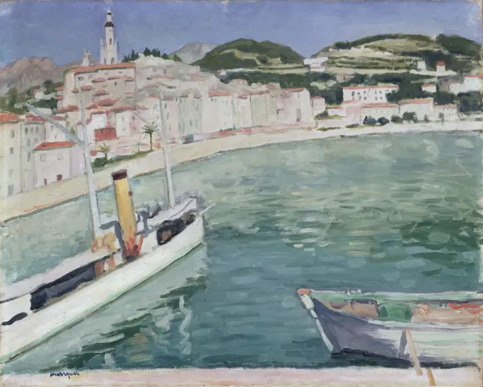 Framed Print : Harbour at Menton, 1905 Framed Print : Harbour at Menton, 1905