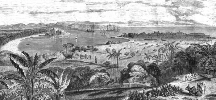 Framed Print : Harbour of the Point de Galle; Four Months in Ceylon, 1875. Creator: Unknown Framed Print : Harbour of the Point de Galle; Four Months in Ceylon, 1875. Creator: Unknown