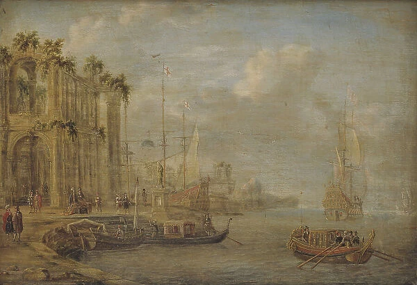 Harbour Scene with Antique Ruins, 1671. Creator: Jacobus Storck