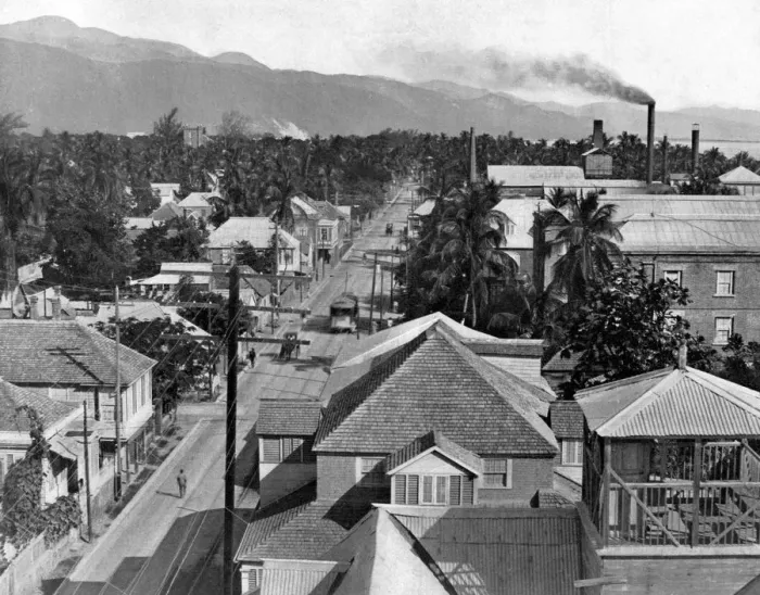 Framed Print : Harbour Street (east), Kingston, Jamaica, c1905. Artist: Adolphe Duperly & Son Framed Print : Harbour Street (east), Kingston, Jamaica, c1905. Artist: Adolphe Duperly & Son