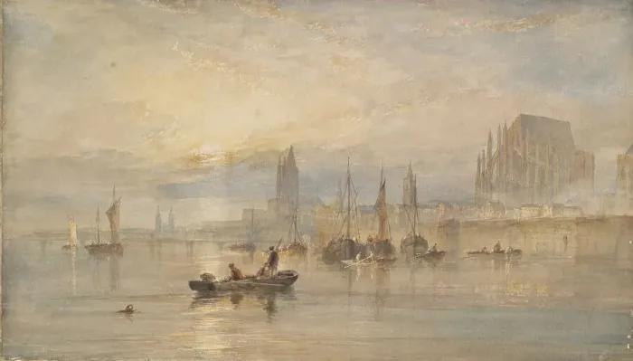 Framed Print : Harbour at sunset, 1820s. Creator: Richard Parkes Bonington Framed Print : Harbour at sunset, 1820s. Creator: Richard Parkes Bonington
