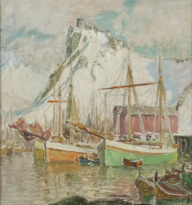 Framed Print : In the Harbour, Svolvaer. Study from Lofoten, 1905. Creator: Anna Katarina Boberg Framed Print : In the Harbour, Svolvaer. Study from Lofoten, 1905. Creator: Anna Katarina Boberg