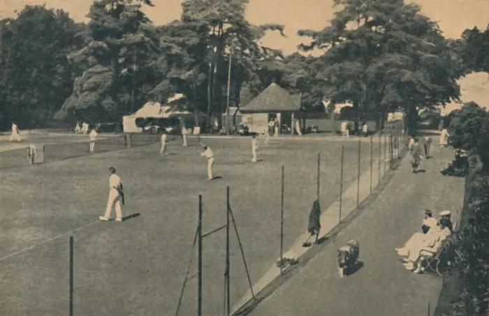 Framed Print : Hard Tennis Courts, Upper Gardens, 1929
