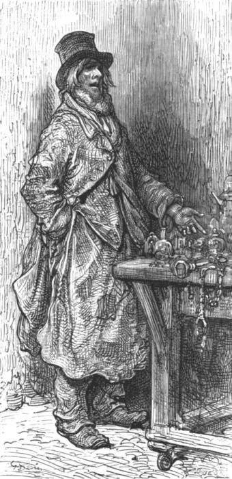 Framed Print : Hardware Dealer - New Cut Market, 1872. Creator: Gustave Doré Framed Print : Hardware Dealer - New Cut Market, 1872. Creator: Gustave Doré