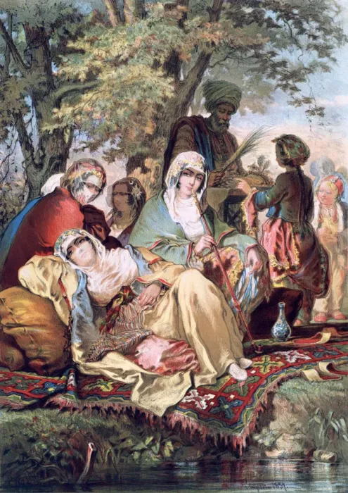 Framed Print : Hareem, 1857. Artist: Amadeo Preziosi Framed Print : Hareem, 1857. Artist: Amadeo Preziosi