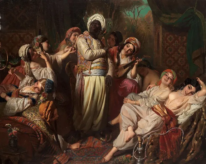 Framed Print : A harem interior, 1846. Creator: Schlesinger; Henry Guillaume (1814-1893) Framed Print : A harem interior, 1846. Creator: Schlesinger; Henry Guillaume (1814-1893)