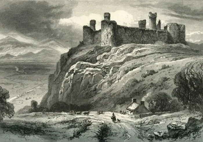 Framed Print : Harlech Castle, c1870 Framed Print : Harlech Castle, c1870