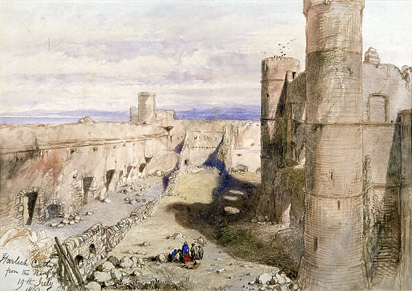 Harlech Castle from the ramparts, 1850. Artist: Sir John Gilbert