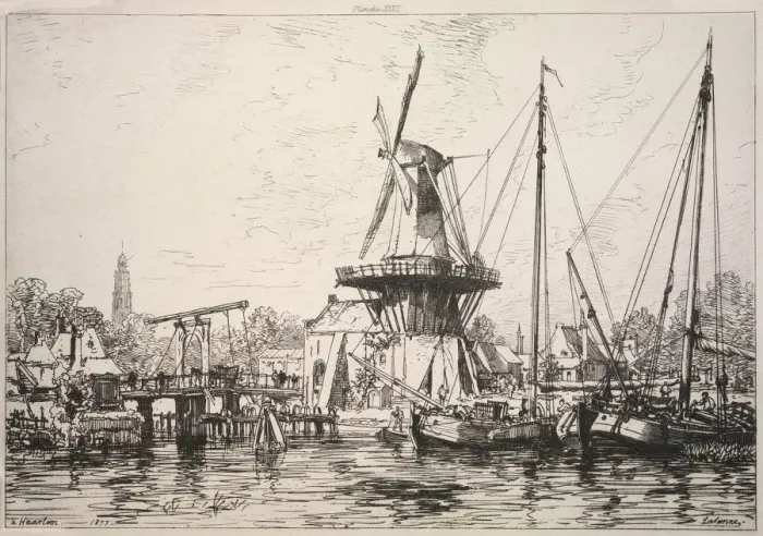 Framed Print : At Harlem (Holland), 1877. Creator: Maxime Lalanne (French, 1827-1886) Framed Print : At Harlem (Holland), 1877. Creator: Maxime Lalanne (French, 1827-1886)
