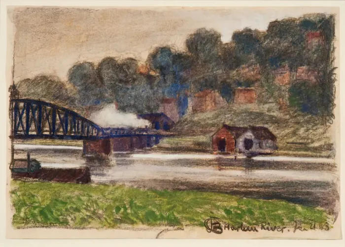 Framed Print : Harlem River, JANUARY 21, 1903. Creator: Oscar Bluemner Framed Print : Harlem River, JANUARY 21, 1903. Creator: Oscar Bluemner