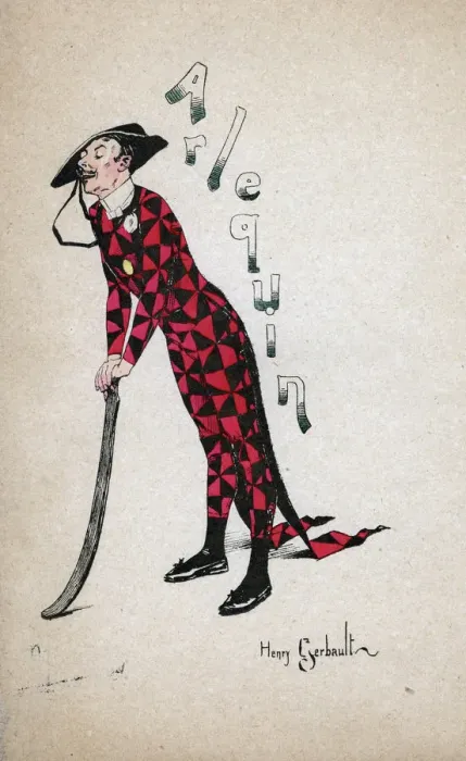 Framed Print : Harlequin, c1880-1930. Artist: Henry Gerbault Framed Print : Harlequin, c1880-1930. Artist: Henry Gerbault