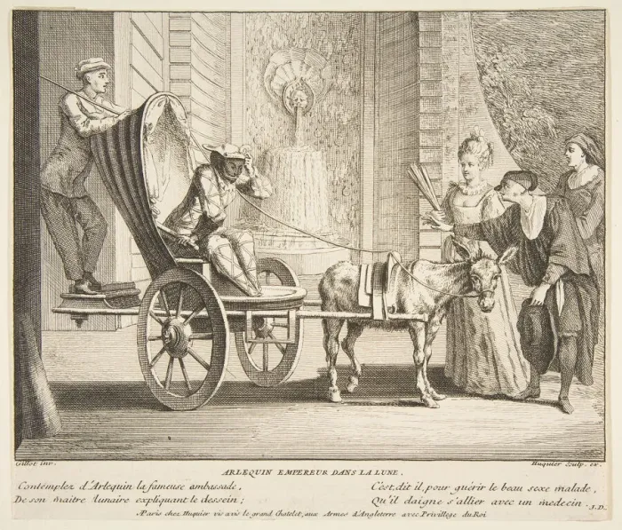 Framed Print : Harlequin, Emperor on the Moon. n. d. Creators: Claude Gillot, Jacques Gabriel Huquier Framed Print : Harlequin, Emperor on the Moon. n. d. Creators: Claude Gillot, Jacques Gabriel Huquier