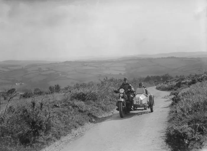Framed Print : Harley-Davidson and sidecar of RW Praill competing in the MCC Torquay Rally, 1938 Framed Print : Harley-Davidson and sidecar of RW Praill competing in the MCC Torquay Rally, 1938