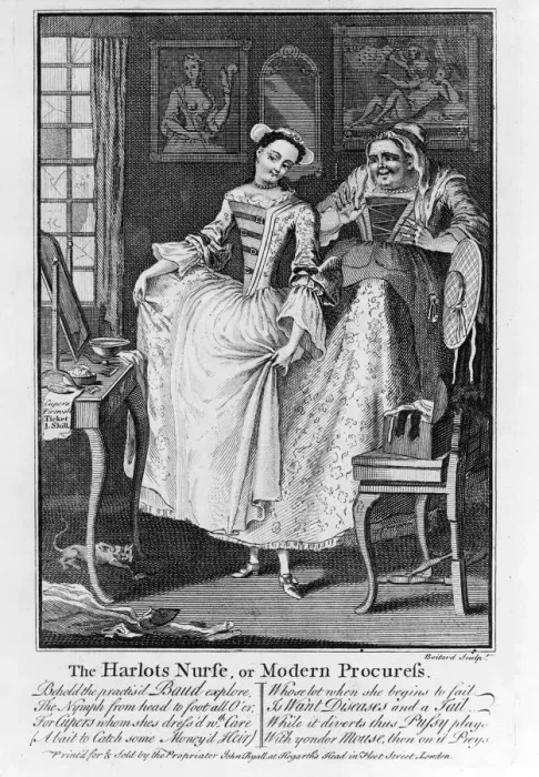 Framed Print : The Harlots Nurse or Modern Procuress, 1750 Framed Print : The Harlots Nurse or Modern Procuress, 1750