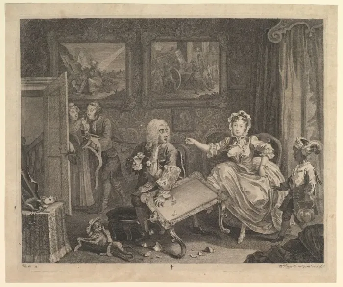 Framed Print : A Harlots Progress, Plate 2, April 1732. Creator: William Hogarth Framed Print : A Harlots Progress, Plate 2, April 1732. Creator: William Hogarth
