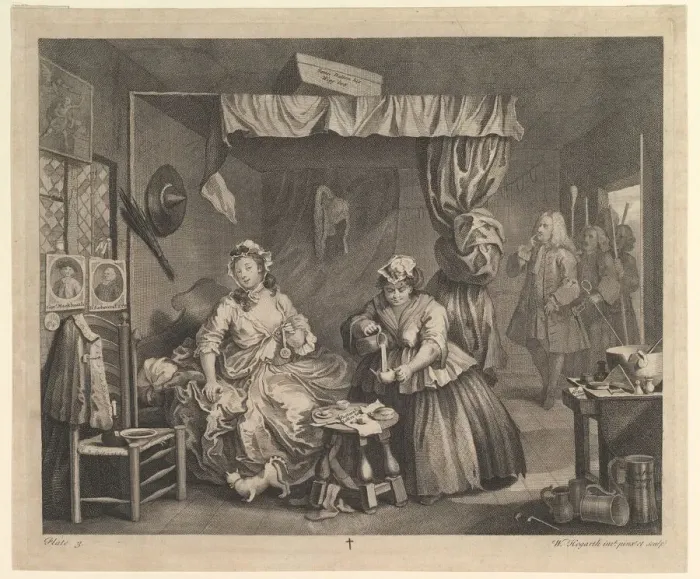 Framed Print : A Harlots Progress, Plate 3, April 1732. Creator: William Hogarth Framed Print : A Harlots Progress, Plate 3, April 1732. Creator: William Hogarth