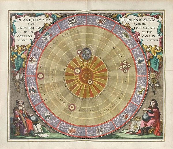 Harmonia Macrocosmica. The planisphere of Copernicus, 1660. Creator: Cellarius, Andreas (c