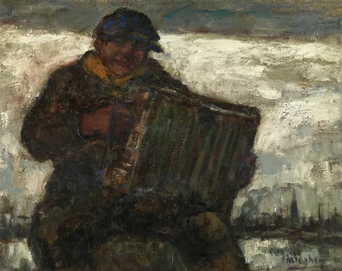 Framed Print : Harmonica Player, 1928. Creator: Eugeen Van Mieghem Framed Print : Harmonica Player, 1928. Creator: Eugeen Van Mieghem
