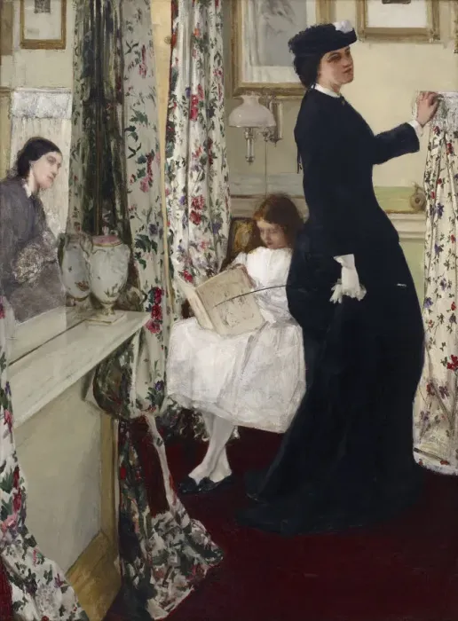 Framed Print : Harmony in Green and Rose: The Music Room, 1860. Artist: Whistler, James Abbott McNeill (1834-1903) Framed Print : Harmony in Green and Rose: The Music Room, 1860. Artist: Whistler, James Abbott McNeill (1834-1903)