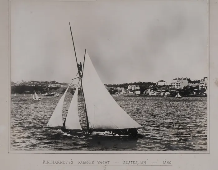 Framed Print : Harnett's yacht 'Australian', 1860. Creator: Unknown. Harnett's yacht 'Australian', 1860. Creator: Unknown Framed Print : Harnett's yacht 'Australian', 1860. Creator: Unknown. Harnett's yacht 'Australian', 1860. Creator: Unknown