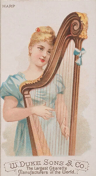 Harp, from the Musical Instruments series (N82) for Duke brand cigarettes, 1888. 1888