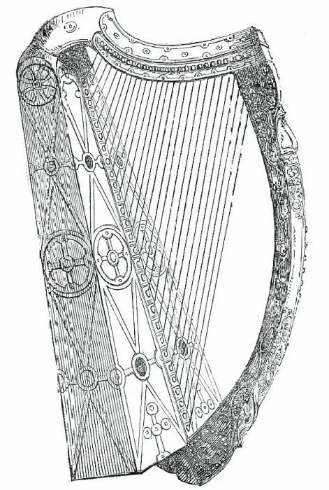 Framed Print : Harp of Queen Mary of Scots, 1850. Creator: Unknown Framed Print : Harp of Queen Mary of Scots, 1850. Creator: Unknown