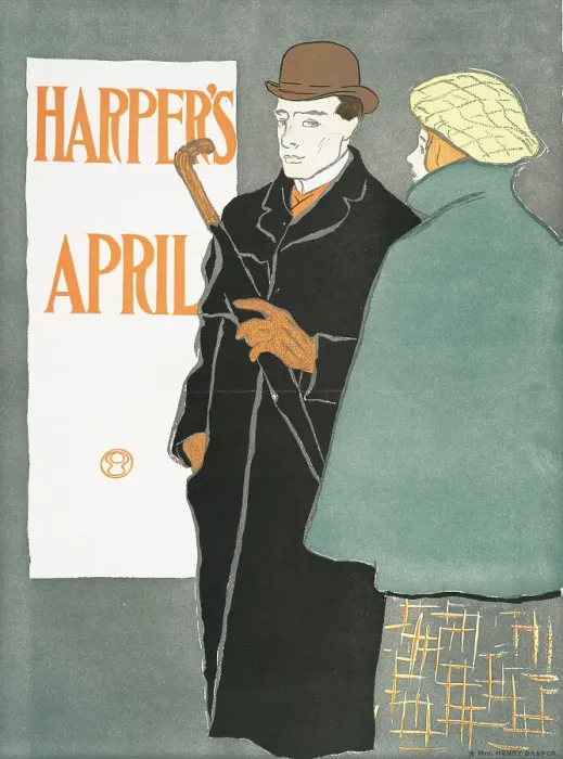Framed Print : Harper's April, c1890 - 1907. Creator: Edward Penfield Framed Print : Harper's April, c1890 - 1907. Creator: Edward Penfield
