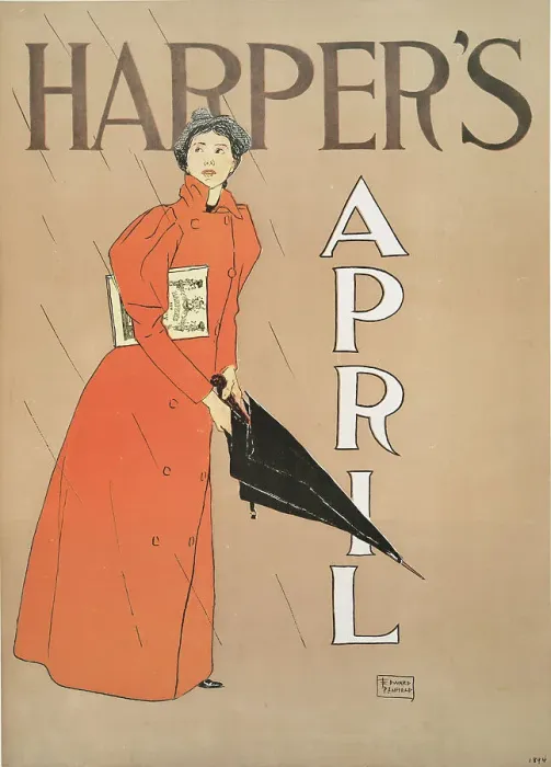 Framed Print : Harper's April, c1894. Creator: Edward Penfield Framed Print : Harper's April, c1894. Creator: Edward Penfield