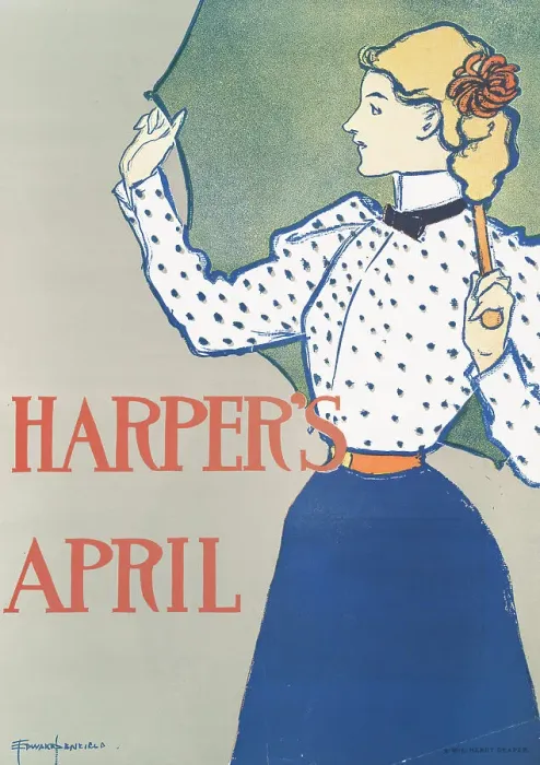 Framed Print : Harper's April, c1897. Creator: Edward Penfield Framed Print : Harper's April, c1897. Creator: Edward Penfield
