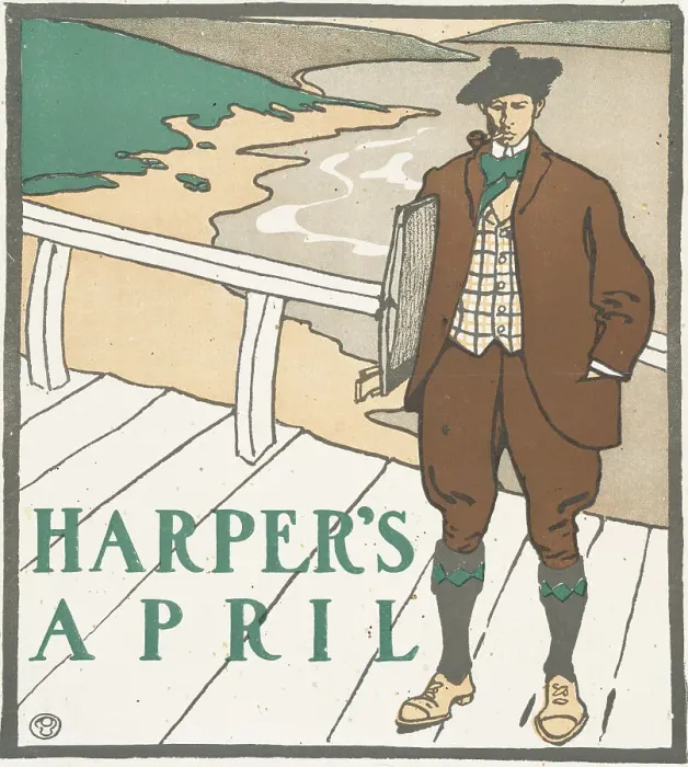 Framed Print : Harper's April, c1899. Creator: Edward Penfield Framed Print : Harper's April, c1899. Creator: Edward Penfield