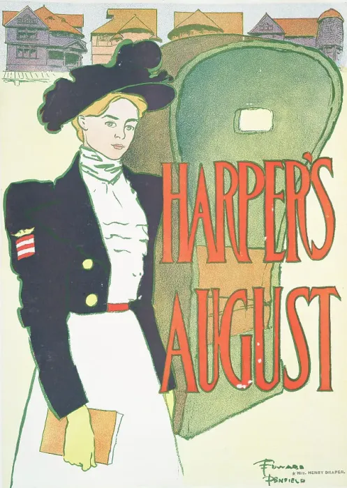 Framed Print : Harper's August, c1890 - 1907. Creator: Edward Penfield Framed Print : Harper's August, c1890 - 1907. Creator: Edward Penfield