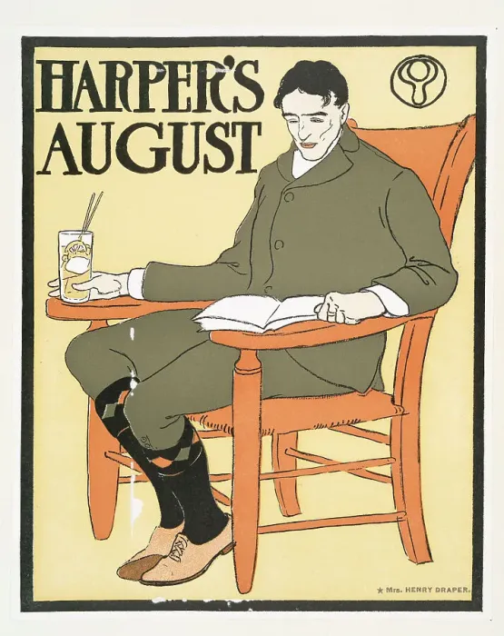 Framed Print : Harper's August, c1898. Creator: Edward Penfield Framed Print : Harper's August, c1898. Creator: Edward Penfield
