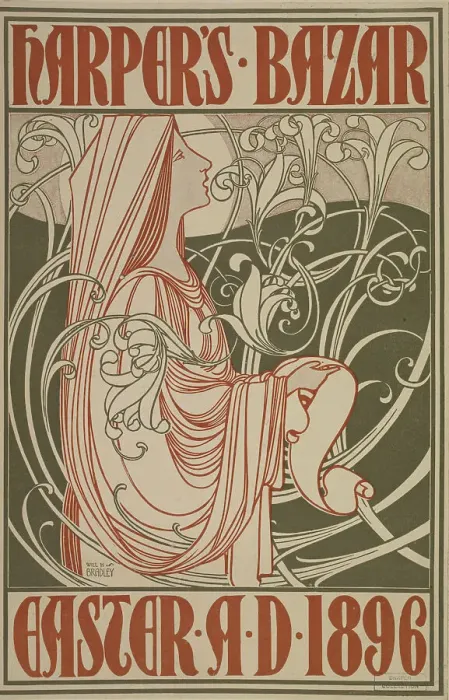 Framed Print : Harper's Bazar. [sic] Easter A. D. 1896, c1896. Creator: William H Bradley
