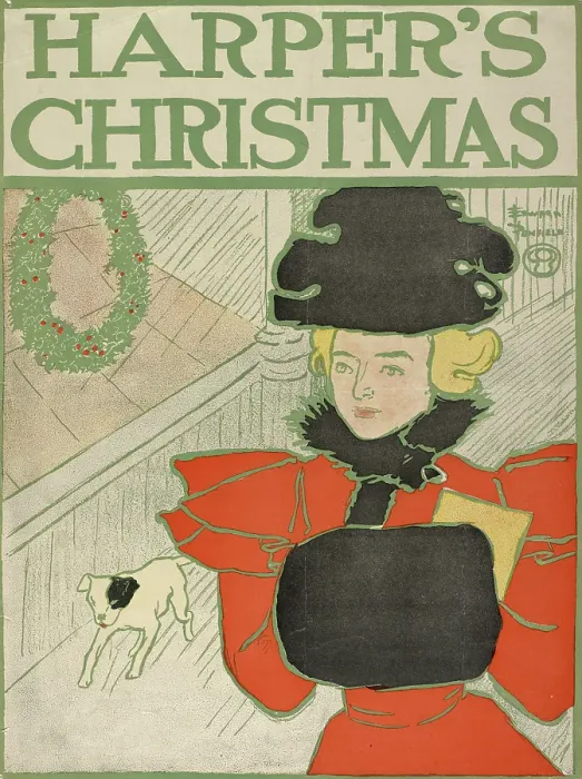 Framed Print : Harper's Christmas, 1896. Creator: Edward Penfield. Harper's Christmas, 1896. Creator: Edward Penfield