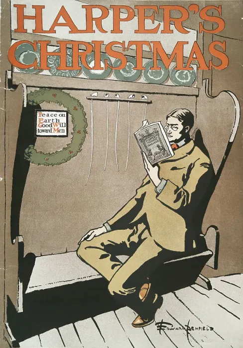 Framed Print : Harper's Christmas, c1890 - 1907. Creator: Edward Penfield Framed Print : Harper's Christmas, c1890 - 1907. Creator: Edward Penfield