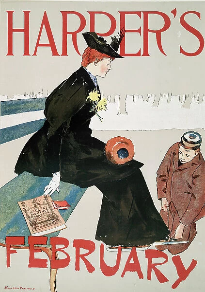Harper's February, c1890 - 1907. Creator: Edward Penfield