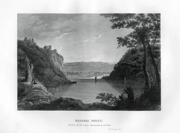 Framed Print : Harpers Ferry, junction of the Shenandoah and Potomac rivers, West Virginia, USA, 1855 Framed Print : Harpers Ferry, junction of the Shenandoah and Potomac rivers, West Virginia, USA, 1855