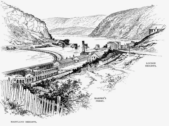 Framed Print : Harpers Ferry, West Virginia, c1870 Framed Print : Harpers Ferry, West Virginia, c1870