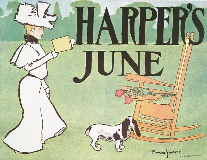 Framed Print : Harper's June, c1890 - 1907. Creator: Edward Penfield Framed Print : Harper's June, c1890 - 1907. Creator: Edward Penfield