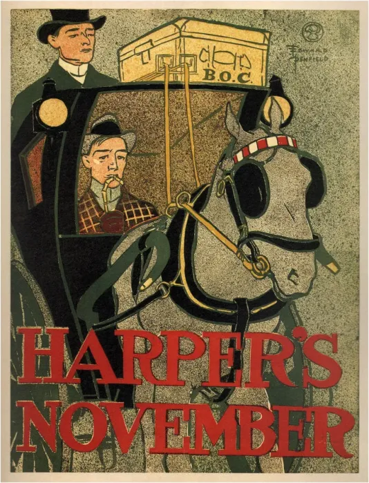 Framed Print : Harpers November, 1896. Artist: Penfield, Edward (1866-1925) Framed Print : Harpers November, 1896. Artist: Penfield, Edward (1866-1925)