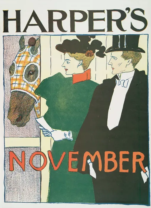 Framed Print : Harper's November, c1895. Creator: Edward Penfield Framed Print : Harper's November, c1895. Creator: Edward Penfield