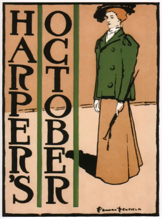 Framed Print : Harpers October, 1895. Artist: Penfield, Edward (1866-1925) Framed Print : Harpers October, 1895. Artist: Penfield, Edward (1866-1925)