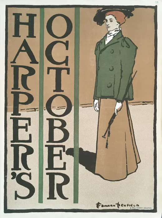 Framed Print : Harper's October, c1890 - 1907. Creator: Edward Penfield Framed Print : Harper's October, c1890 - 1907. Creator: Edward Penfield