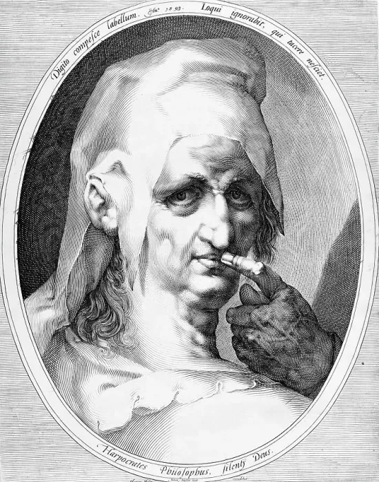 Framed Print : Harpocrates, 1593. Creator: Jan Muller Framed Print : Harpocrates, 1593. Creator: Jan Muller